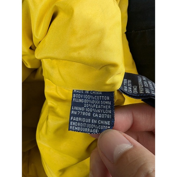 Vintage Tommy Hilfiger Jacket Down Puffer Coat Navy Blue Mens Size XL 90s Hooded - Picture 6 of 14